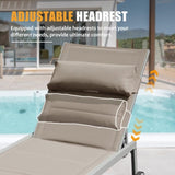 Outdoor Patio Chaise Lounge Set of 3, Aluminum Pool Lounge Chairs with Side Table and Wheels, W1859P172272