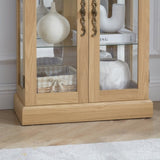 Lighted Glass Curio Display Cabinet,Display Cabinet,Glass Storage Cabinet Glass Wine cabinet Wood W2275P199811