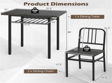 3-Piece Dining Table Set , Space-Saving Tuck-under Chair Design 27328094