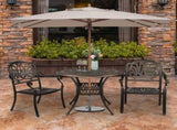 90*90*75cm Round Top Courtyard Cast Aluminum Table Bronze 20841145