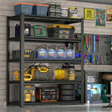 59 Inches Wide Black Metal Shelves, with 5 Removable Dividers, Large Capacity, Strong Load Bearing, W328P276857