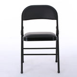 6pcs Elegant Foldable Iron & PVC Chairs for Convention & Exhibition Black 76060515