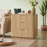 3 Drawers Drasser, 27.6'' Wide Modern Chest of Drawers Curved wave Design,Nightstand,Wood Drawer W1820P335659