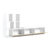 ON-TREND 74.8''-126'' Extendable TV Stand with 3 Tier Bookshelves for TVs up to 110'', Adjustable WF531669AAK