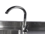 39.4in Stainless Steel Utility Sink Set, Single Bowl Commercial Sink w/ Shelves Single Bowl Sink for 91301593
