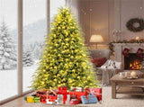 7ft Pre-Lit Christmas Tree - 400 Warm White LEDs, 1217 Branch Tips, Dual-Layer TPE/PVC Design, Green 75493725