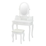 ZNTS Single Mirror Jewelry Cabinet Dresser White 17841561