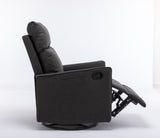 038-Cotton Linen Fabric Swivel Rocking Chair Glider Rocker Recliner Nursery Chair With Adjustable W527134471