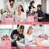 Hair Salon Storage Cart with Wheels & 3 Hair Dryer Holders & 4 Drawers & Lock & 2 Keys, Hairdressing 44313324