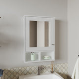 Medicine Cabinet 29" H, with 5 Shelves, 1 Door, and 1 Mirror, White B097P250880