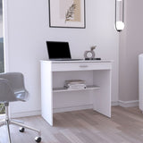 80 C Writting Desk, Compact Workstation with Drawer and Lower Shelf B070P173215