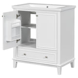 30" Bathroom Vanity with Sink Combo, Multi-functional Bathroom Cabinet with Doors and Drawer, Solid 16236592
