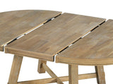 Farmhouse Round Extendable Dining Table with 16" Leaf Wood Kitchen Table 08336730