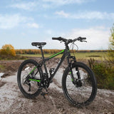 ZNTS S26102 26 Inch Mountain Bike, Shimano 21 Speeds with Mechanical Disc Brakes, High-Carbon Steel W1856108876