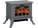 Electric Fireplace Freestanding Stove Heater with Realistic Logs 14.75"x9"x17.25" Gray 76101144