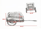 Dog Bike Trailer Pet Cart Bicycle Carrier with 2 Entrances, Safety Leash, Reflectors & Flag 20304097