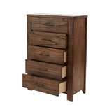 ZNTS Oak Finish 1pc Chest Of Drawers Wooden Texture 5x Drawers Storage Bedroom Furniture B011P244398