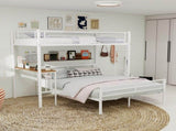 Sturdy Metal Twin Over Full Bunk Bed Frame with Practical Ladder & Storage Shelf, Modern W1935P463331