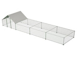 26'Lx6.7'Wx6.6' ft Large Metal Chicken Coop, Walk-in Chicken Run, Galvanized Wire Poultry Chicken 52180242
