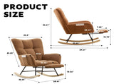 Teddy Fabric Wingback Glider Rocker & Ottoman Set, Nursery Nursing Rocking Chair with Side Storage 27827247