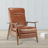 Sarasota Wood Arm Push Back Recliner - Caramel B050P281016