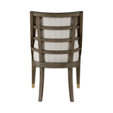 Modern Armchairs Set of 2 Brown Finish with Gold Tipping Upholstered Back Seat Wooden Dining B011P246317
