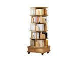 6 Tier Rotating Bookshelf, 360&deg Display Round Spinning Bookshelf with Wheels and Drawer, W3204P309484