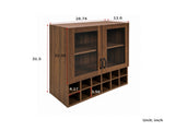 Wall-Mounted Wine Cabinet with Glass Doors, Hanging Wine Rack Storage Cabinet for Home Kitchen W331P474005