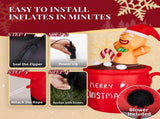 6.5FT Lighted Christmas Inflatable Decoration, Inflatable Gingerbread Man in Cup, Funny Blow Up Yard 05695621