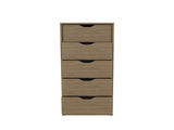 Dresser 42"H, 5 Drawers , Slim Storage Chest of Drawers, Natural Oak B097P350317
