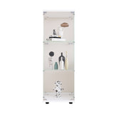 Glass Display Cabinet with 3 Shelves, One-Door Curio Cabinets for Living Room, Bedroom, Office, W1806118656