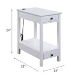 Byzad White Finish Accent Table W/USB B2726P287565