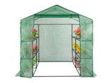143x143x195cm Black Iron Pipe Steeple With 8 Pieces Grid Flower Stand With Zipper Rolling Door PE 02250966