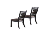 Dark Coffee Fabric Upholstered Side Chairs, Black SR011808