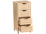4-Drawer Density Board Triamine Veneer Bathroom Cabinet 11.82*11.82*32.29in Natural Wood 12549726