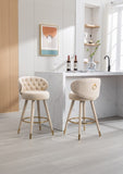 COOLMORE Counter Height Bar Stools Set 2 for Kitchen Counter Solid Wood Legs with a fixed height W1539111146