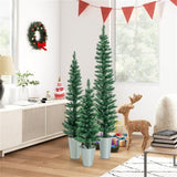 ZNTS 3 PCS Potted Artificial Christmas Tree Christmas Decoration 15413363