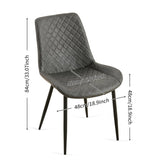 Dark Grey Set of 4 Leathaire Dining Chairs ,Mid-Century Modern Leathaire Chairs Kitchen Living Room W1164P225818