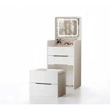 (60cm)3 in 1 Vanity Desk with Plip Top Mirror,Small Make Up Vanity Set with Visible Glass W2641P192314