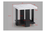 Gray 3-Piece Cocktail Set White Faux Marble Table Top Coffee Table and Two Matching End Tables B011P316852