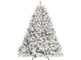 4.5FT Flocked Christmas Tree with 250 UL Lights and 24 Natural Pine Cones Snowy PVC 498 T3637P339739