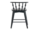 Doria Indoor Wooden Barstool, Black Finish With Grey Upholstery, Set of 2 N775P299416B