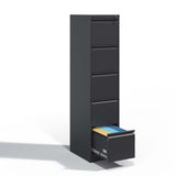 ZNTS 5 Drawer Metal Vertical File Cabinet with Lock Office Home Steel Vertical File Cabinet for A4 85799487