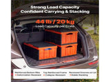 Plastic Collapsible Storage Bins with Lids, 45L 3-Pack, Stackable Folding Crates with Handles, 58823793