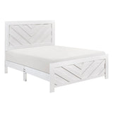 Contemporary White Finish Queen Size Panel Bed Wooden Bedroom Furniture 1pc, Bed in a Box B011P250483