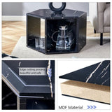 Hexagonal MDF coffee table, characteristic pattern stickers, multi-hole design to give more storage W1151P200321