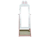White, rabbit-themed, MDF, spray-painted, 1-door, 1-drawer fabric cabinet for children's jewelry and 75175531