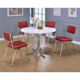 White and Chrome Round Dining Table B062P145478