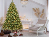7ft Pre-Lit PVC Christmas Tree 400 UL Lights, 1072 Tips, Auto-Unfold Memory Wire, Easy Assembly T3637P338367