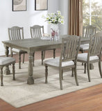 ZNTS Light Grey Dining Table Rectangle Dining Table 1pc Table Only Acacia Veneer Dining Room Furniture B011P193970